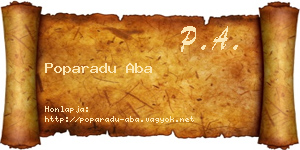 Poparadu Aba névjegykártya